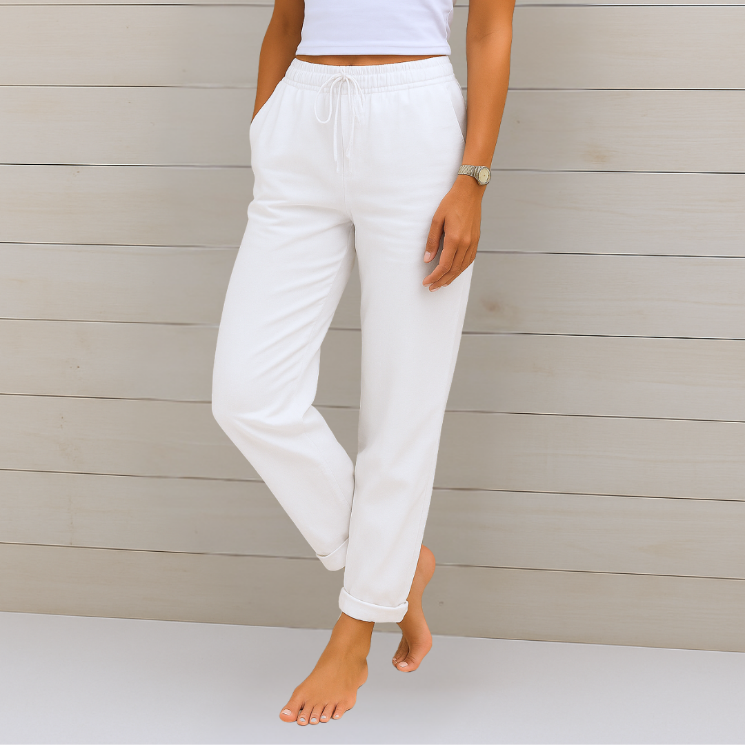 Susy - Pantalons Stretch en Lin Respirant Premium