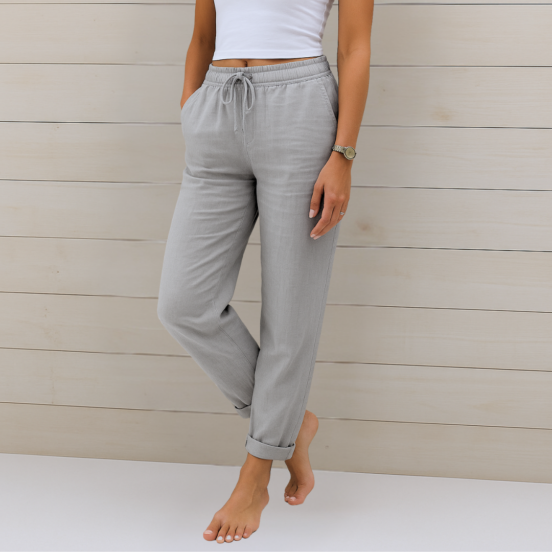 Maja - Pantalons Stretch en Lin Respirant Premium