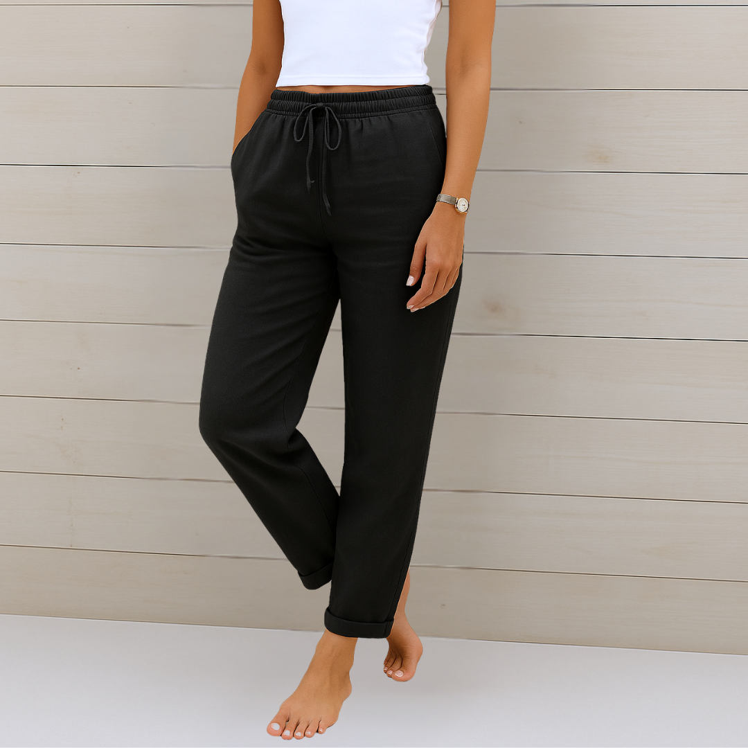 Maja - Pantalons Stretch en Lin Respirant Premium