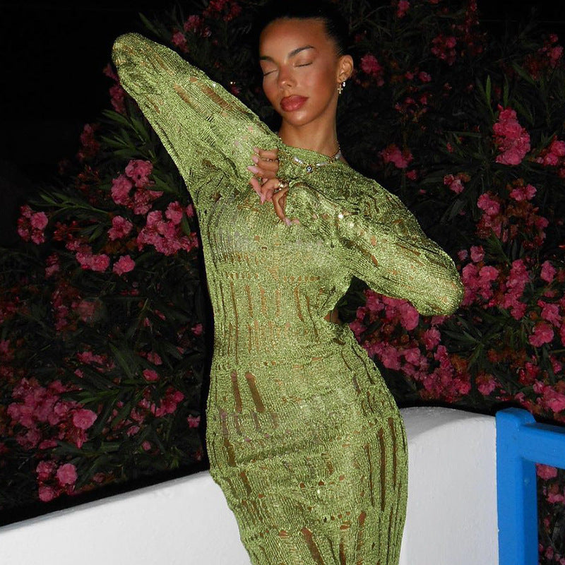 NOEMIE ROBE LONGUE AJOUREÉ DOS NU