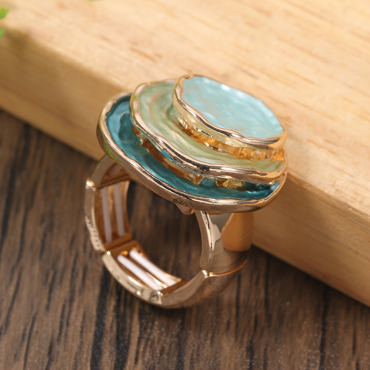 Bague en Émail Boho à Trois Couches