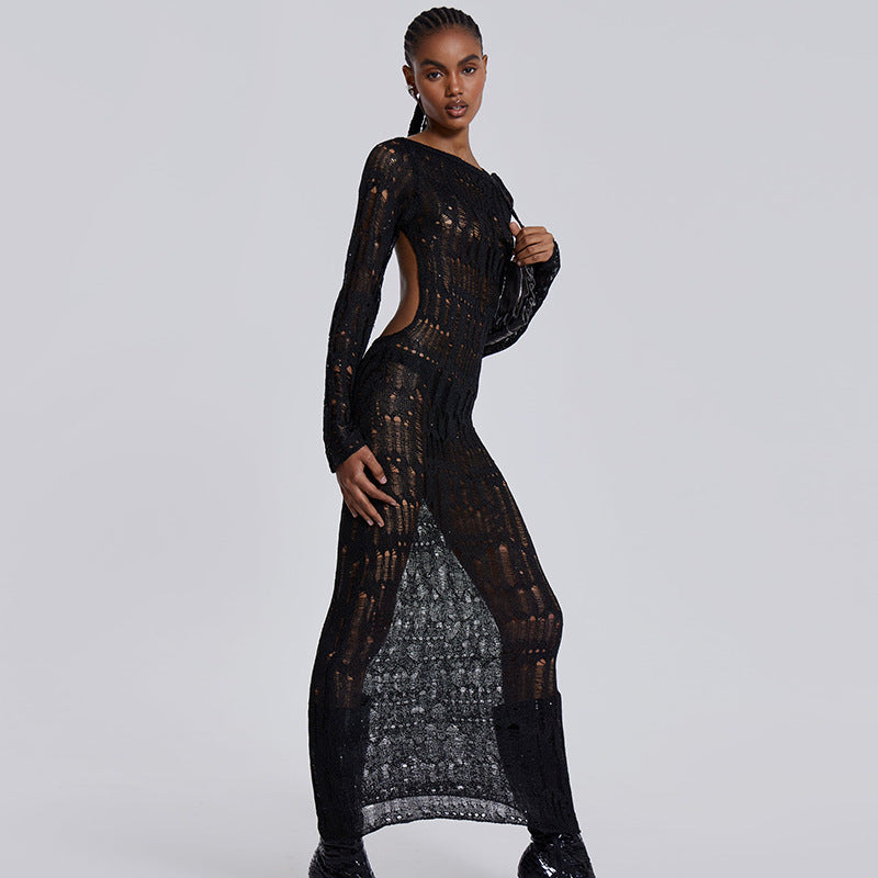 NOEMIE ROBE LONGUE AJOUREÉ DOS NU