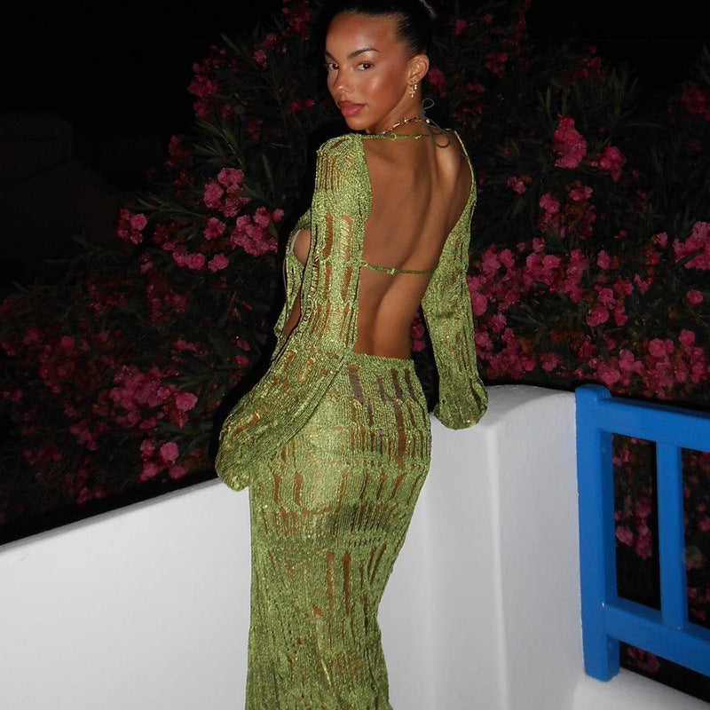 NOEMIE ROBE LONGUE AJOUREÉ DOS NU