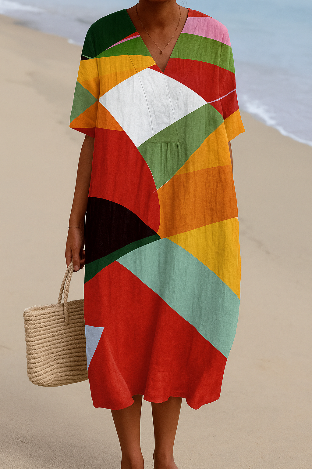Solène II | Robe à patchwork multicolore