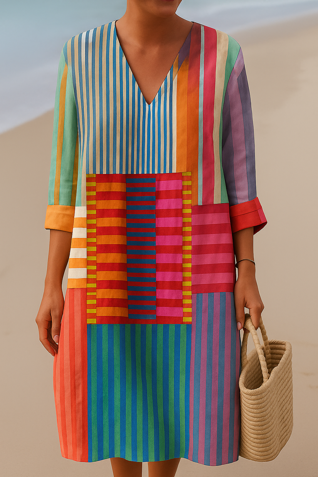 Calista | Robe à rayures multicolores