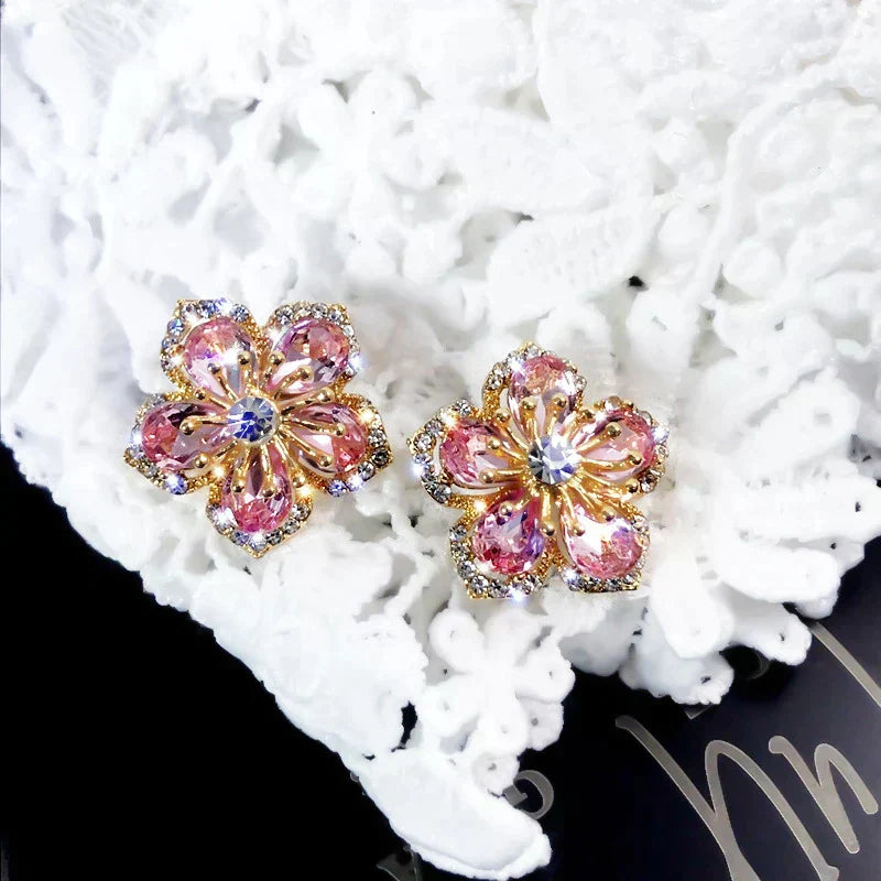 Boucles d'oreilles en Zirconia Multicolore en Argent