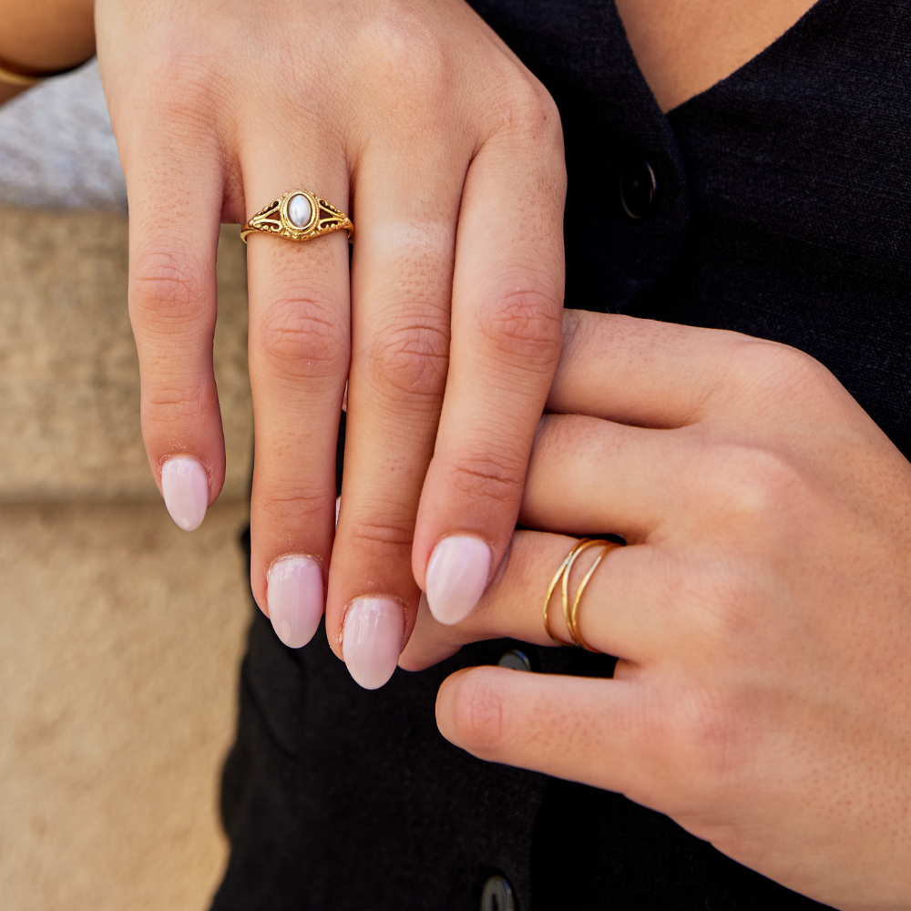 Royal - Bague vintage en perles