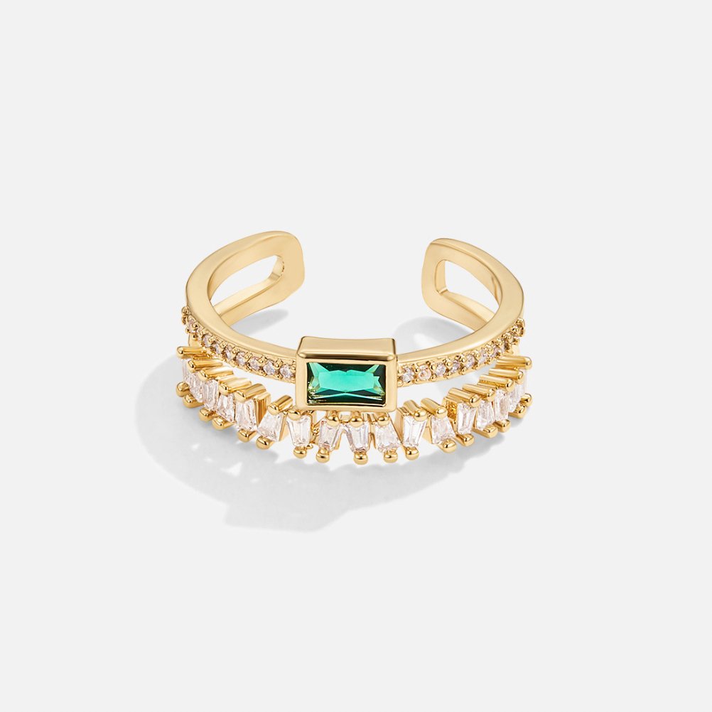Bliss - Bague en cristal superposé