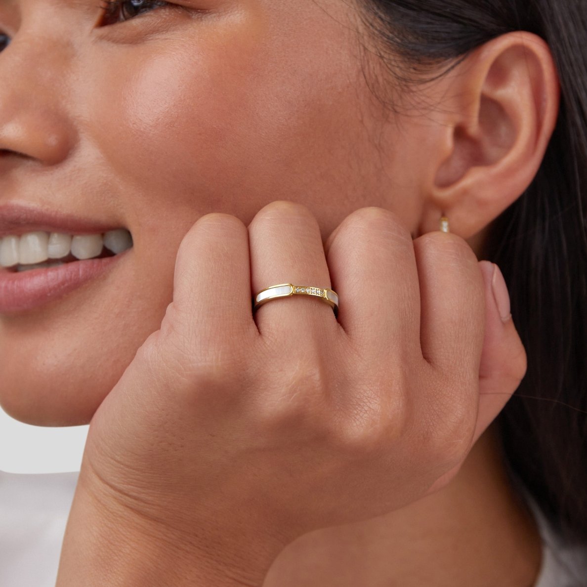 Unité - Bague en perles et cristaux