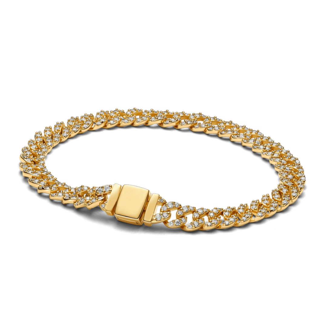 Bracelet cubain en moissanite