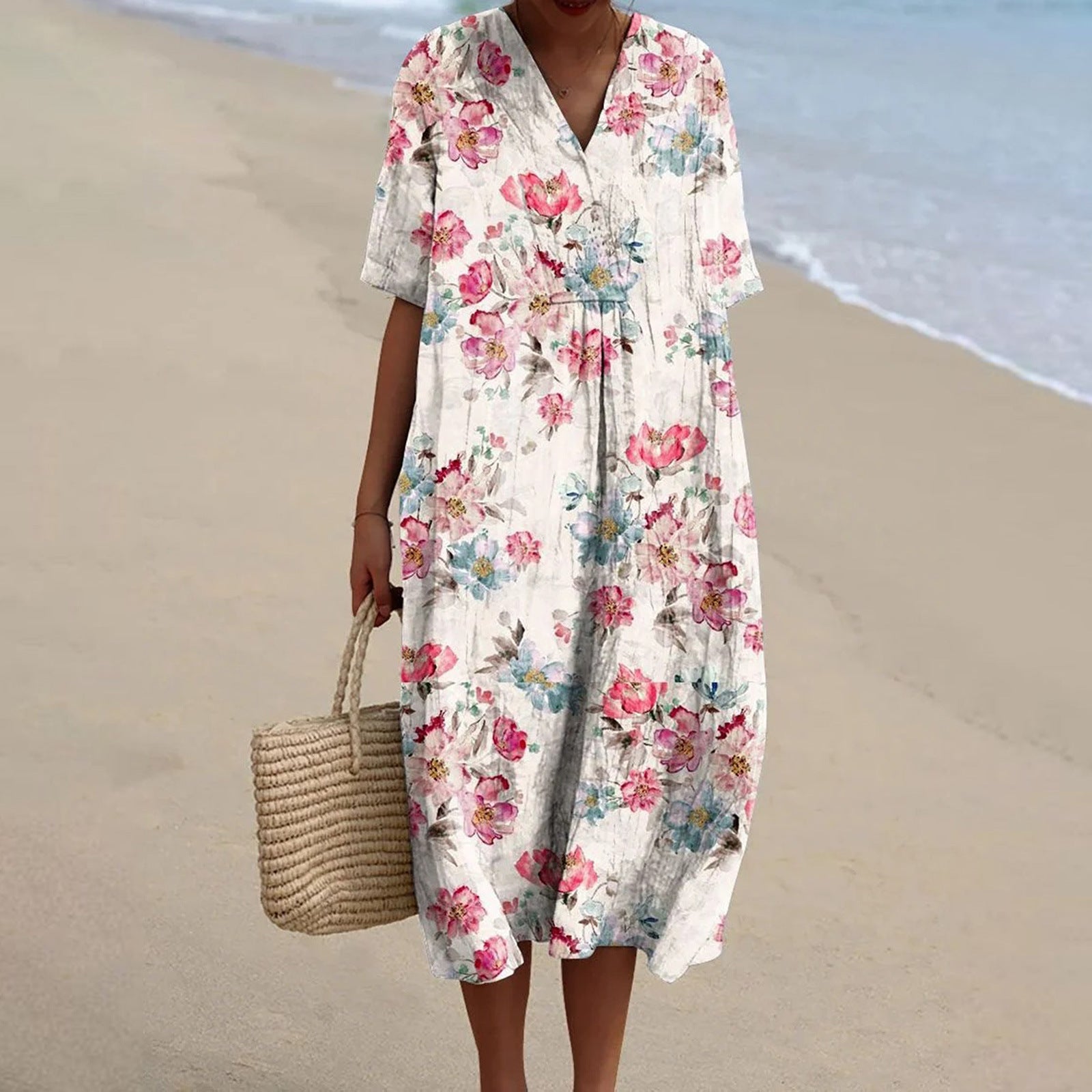 FLORINE | Robe fleurie rétro en lin