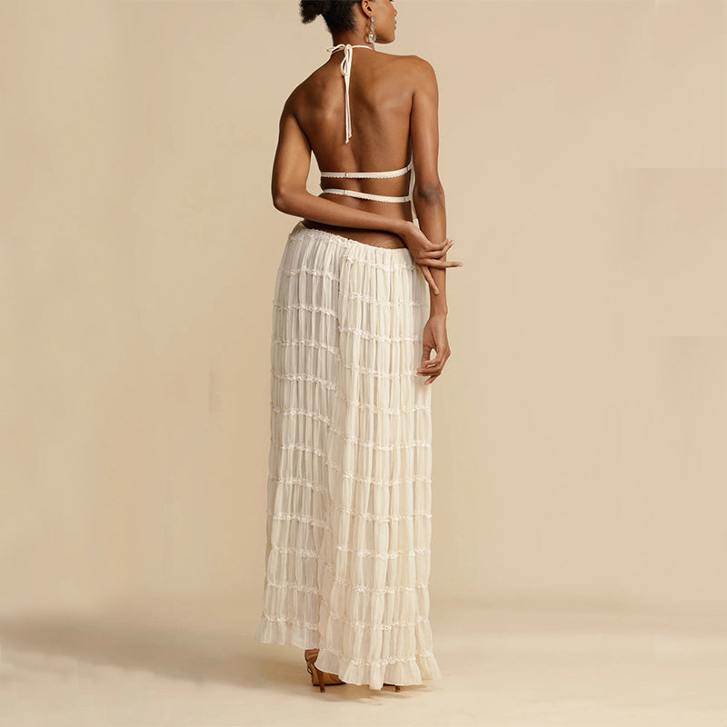 SAONA ENSEMBLE BOHÈME PLISSÉ À TAILLE HAUTE