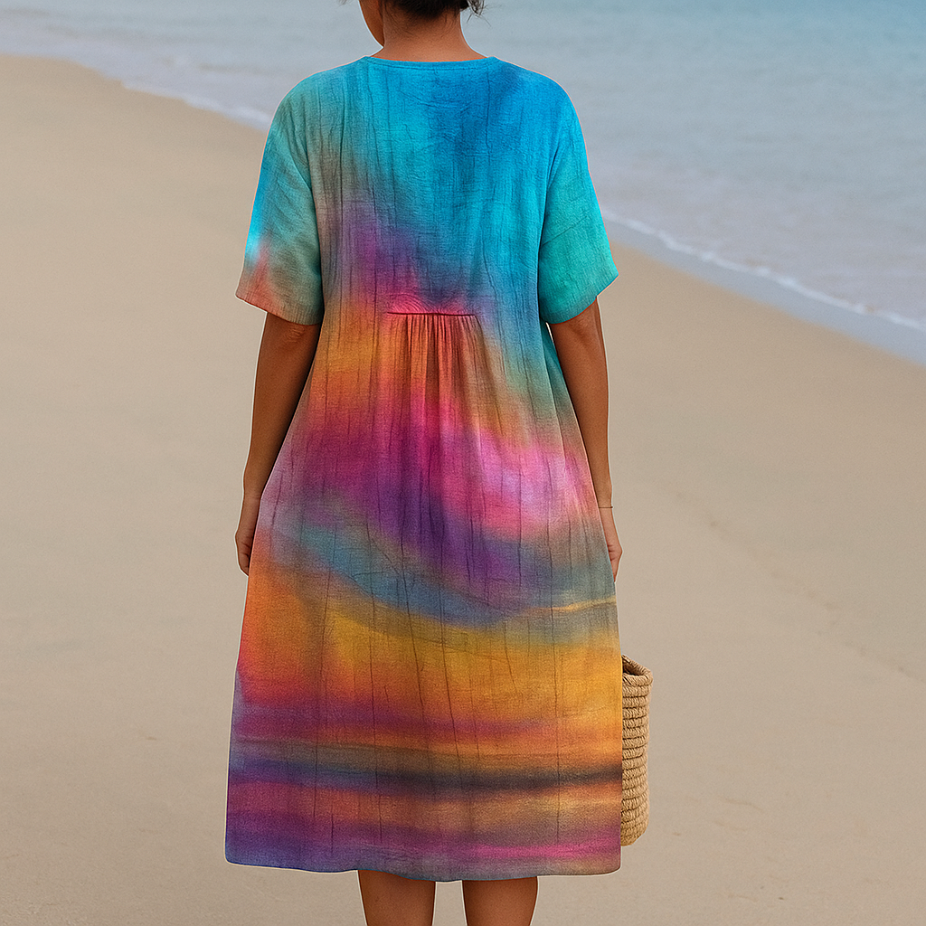 SOLÈNE | Robe tie-dye coucher de soleil