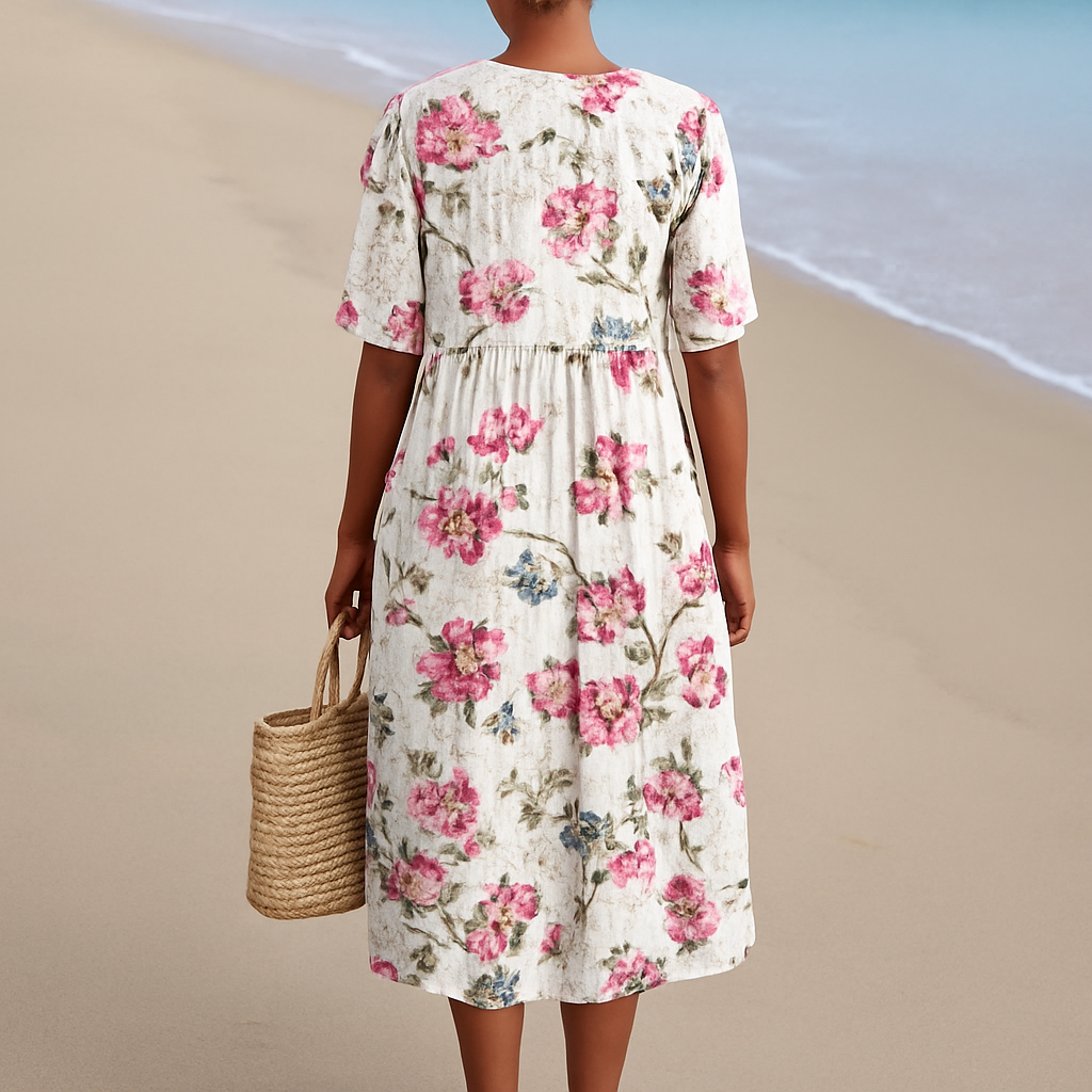 FLORINE | Robe fleurie rétro en lin