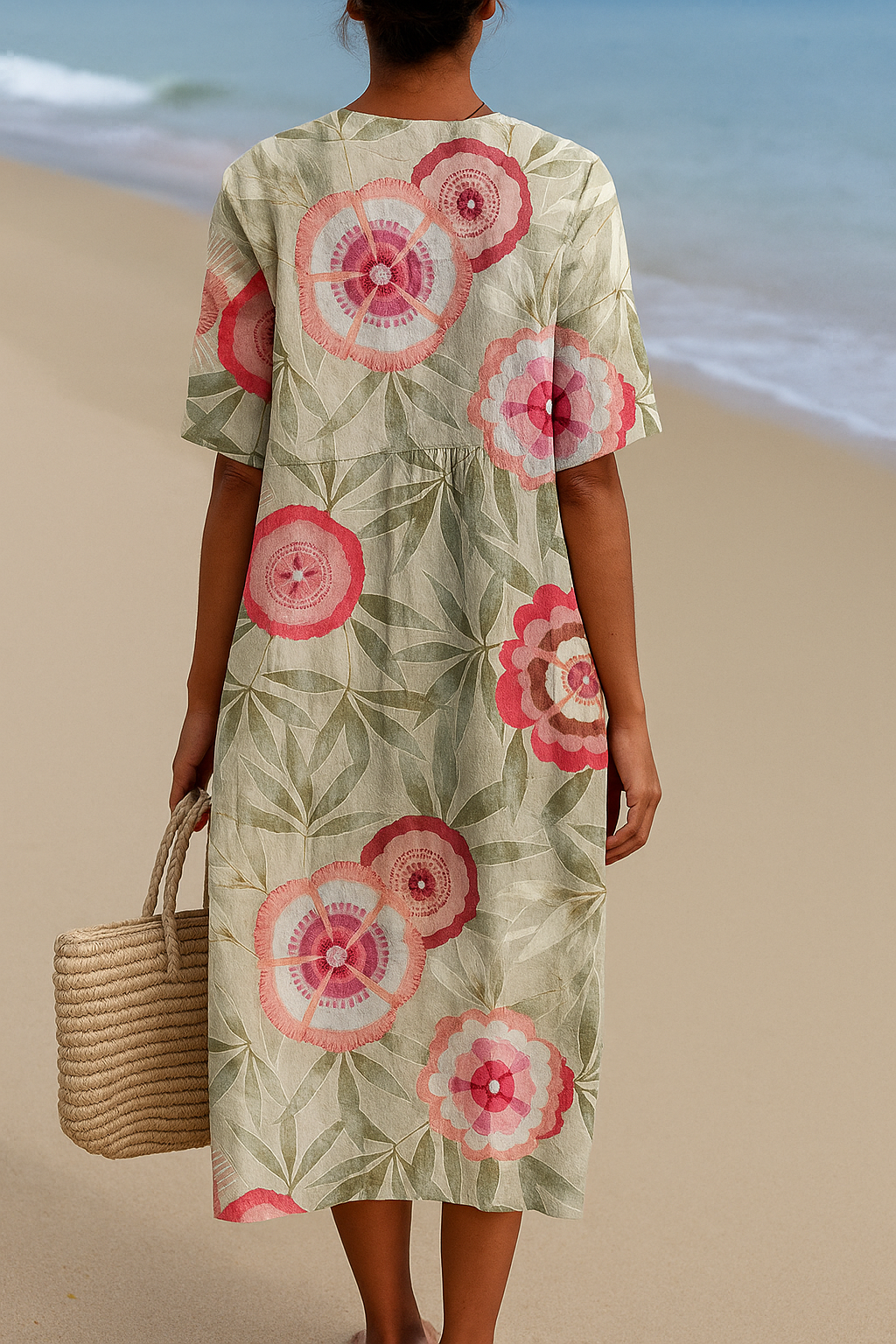 Félice | Robe feuillage et fleurs mandala