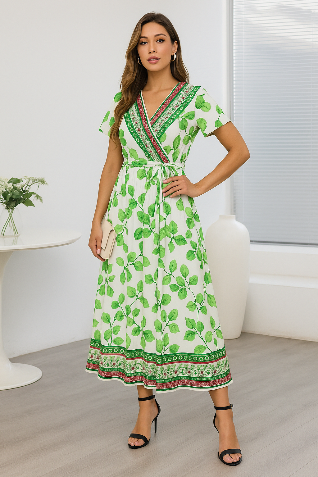 Livia | Robe Feuillage Élégante