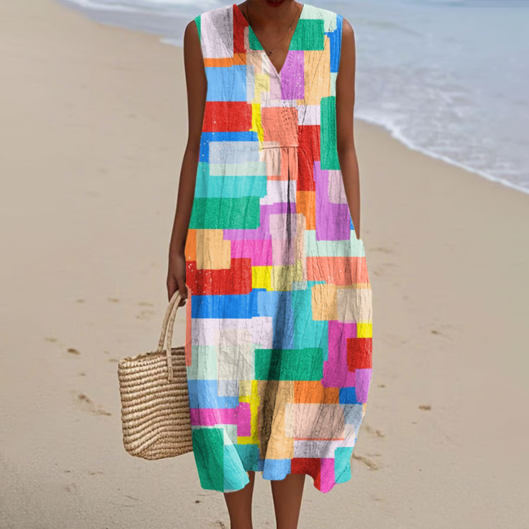 Maëva | Robe patchwork multicolore