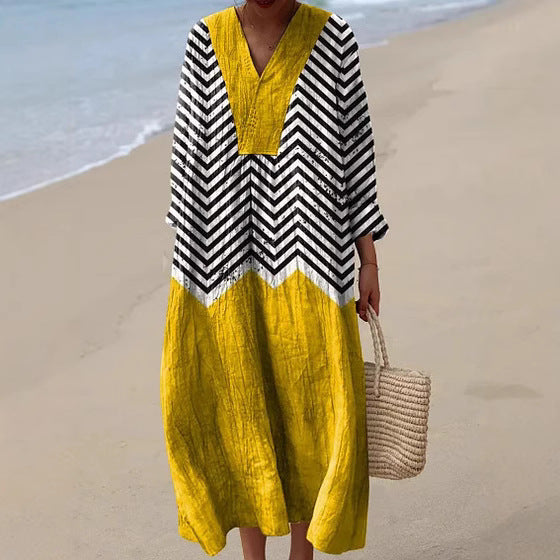 Yasmina | Robe Zigzag Contrastée