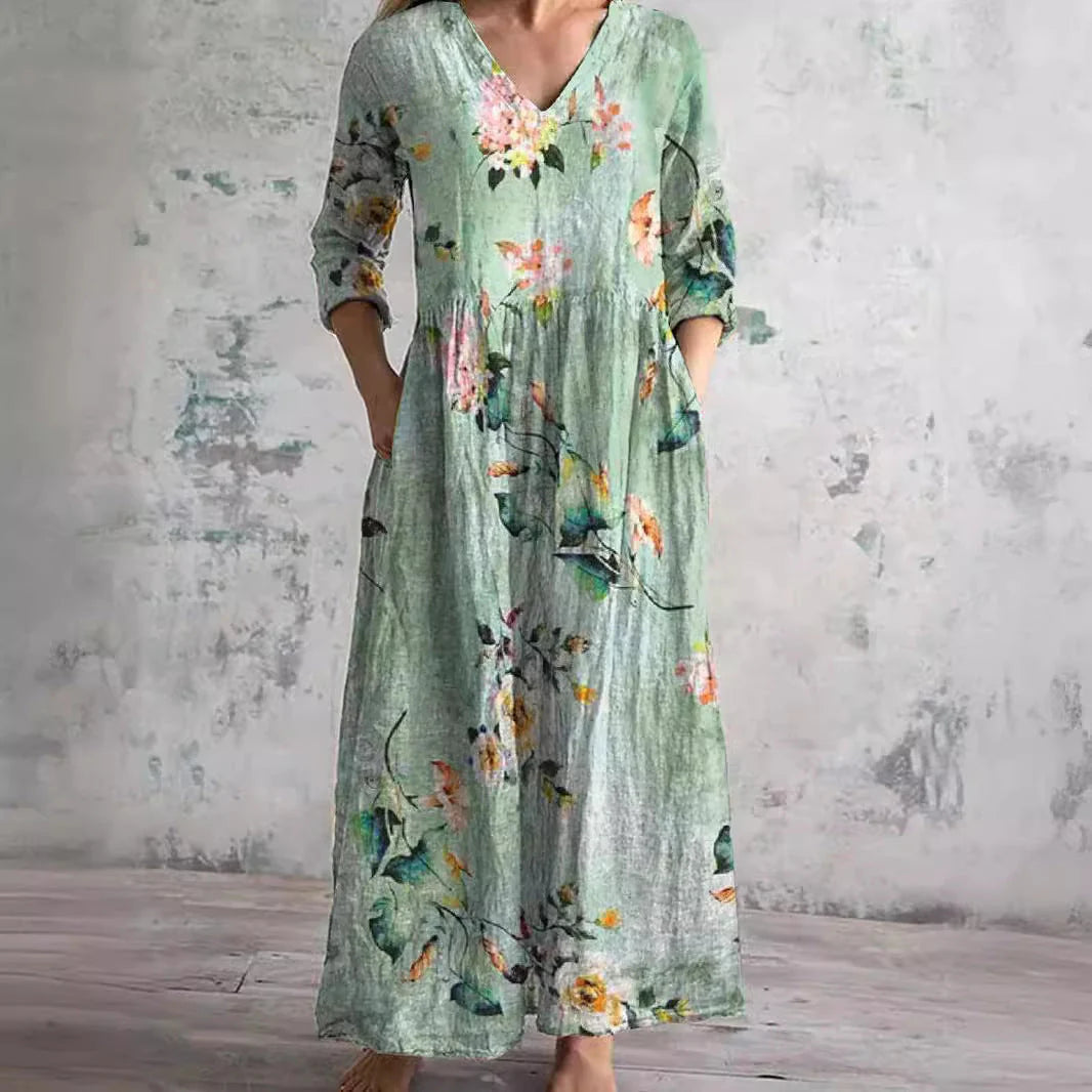 Auréna | Robe Florale Sauge