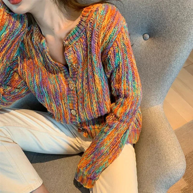 Apolline | Gilet multicolore torsadé