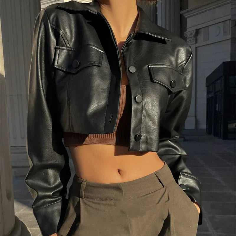 Élise™ | Veste en similicuir élégante