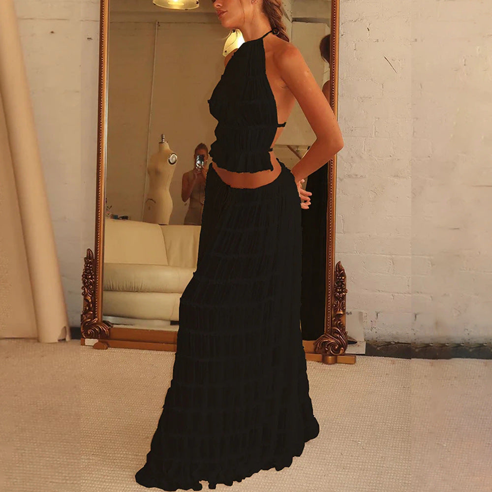 SAONA ENSEMBLE BOHÈME PLISSÉ À TAILLE HAUTE