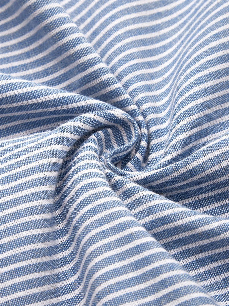 Mara | Robe Midi à Rayures et Boutons – Élégante, Légère & Moderne