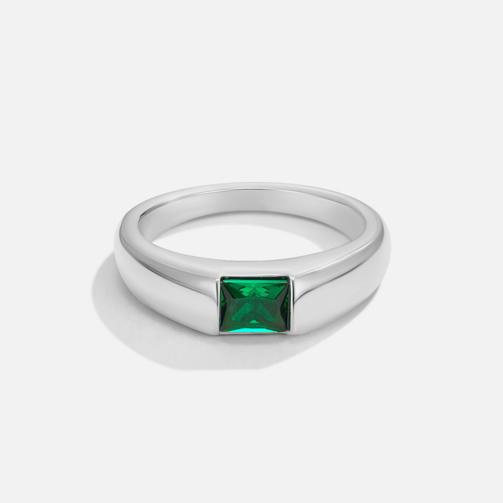 Bague Ember en Argent & Émeraude
