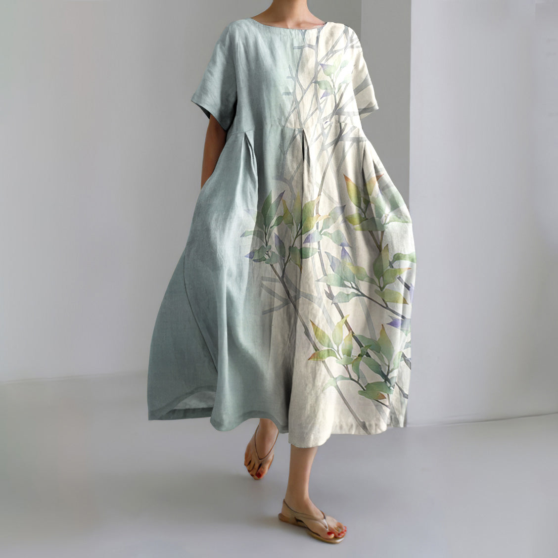 Éliane™ | Watercolour Leaf Dress