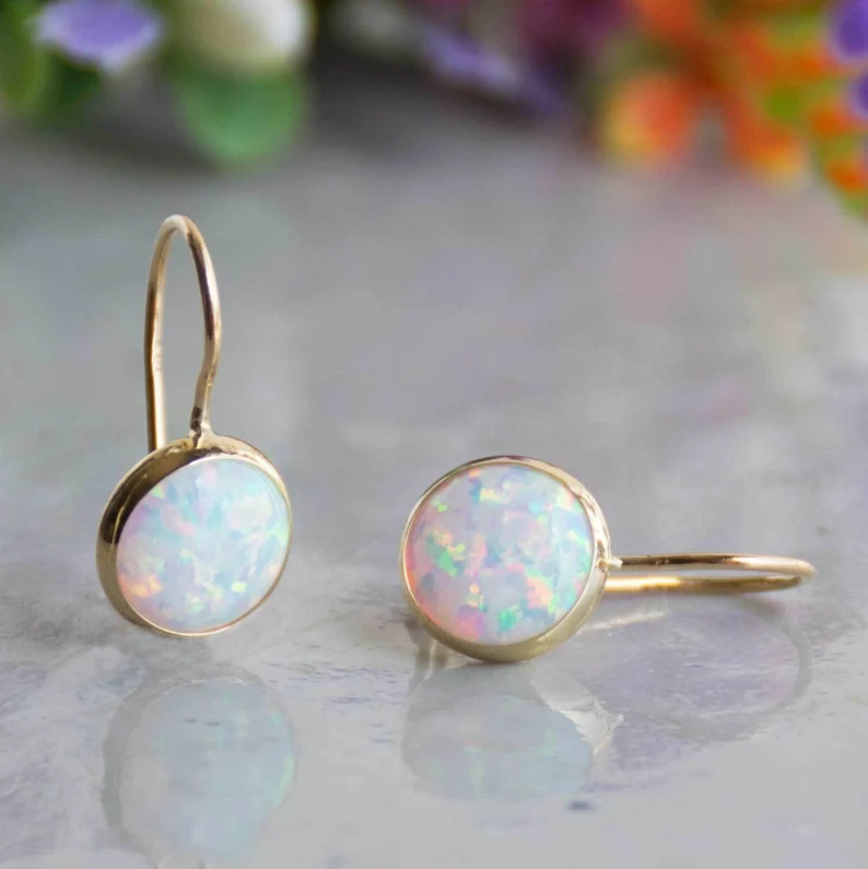 Boucles d'oreilles en Or Vintage avec Opale