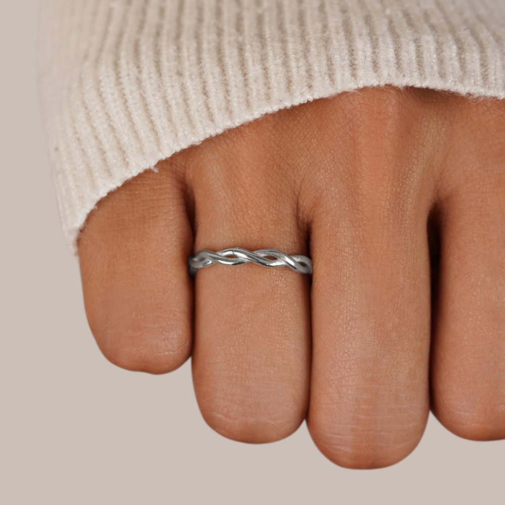Bague tournante Infinity en argent 18K