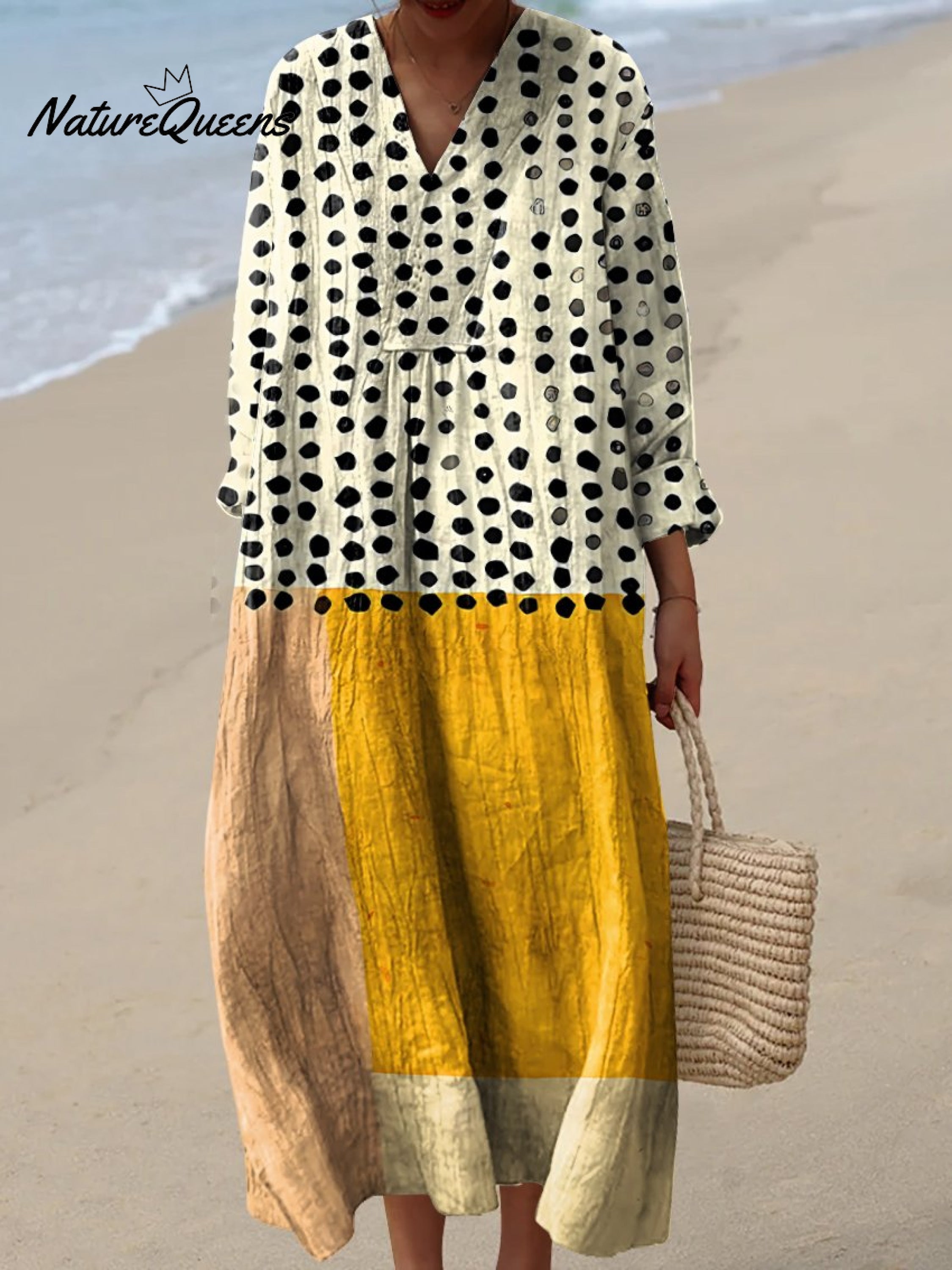 Azélie | Robe Pois &amp; Blocs De Couleur