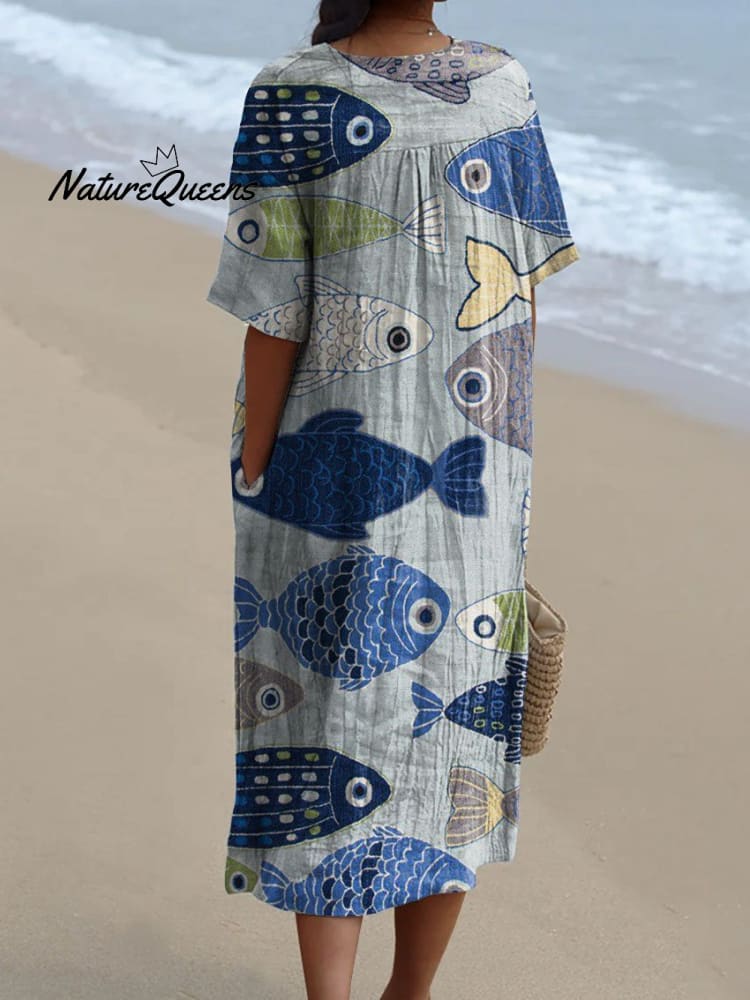 Édolie | Robe Poissons Graphiques