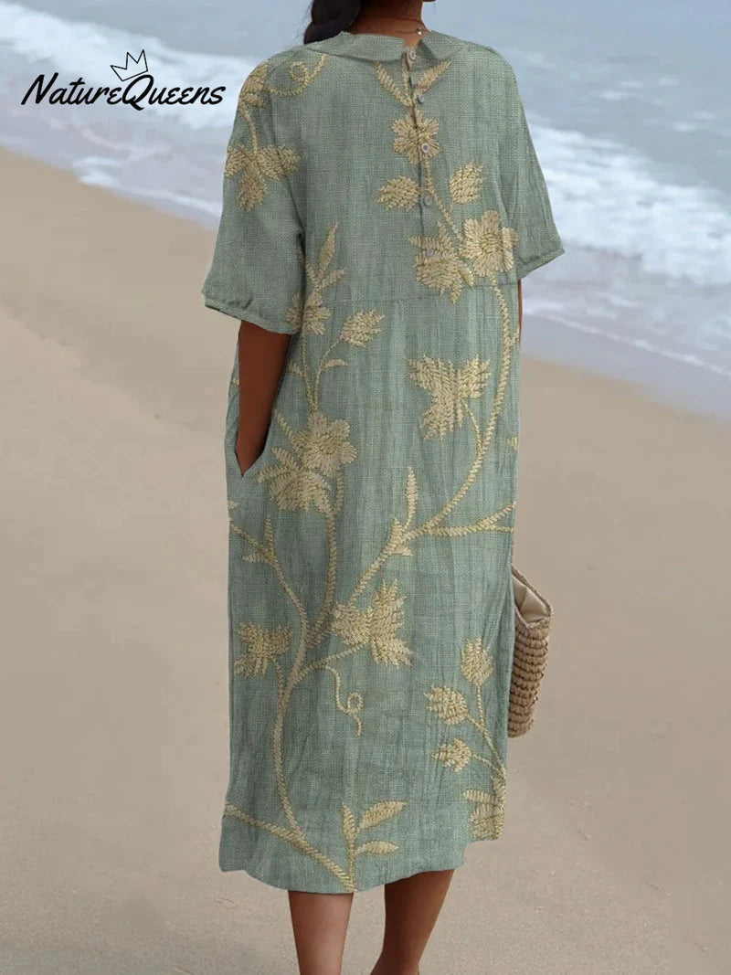 Anaëlle | Robe Fleurie à Col Claudine