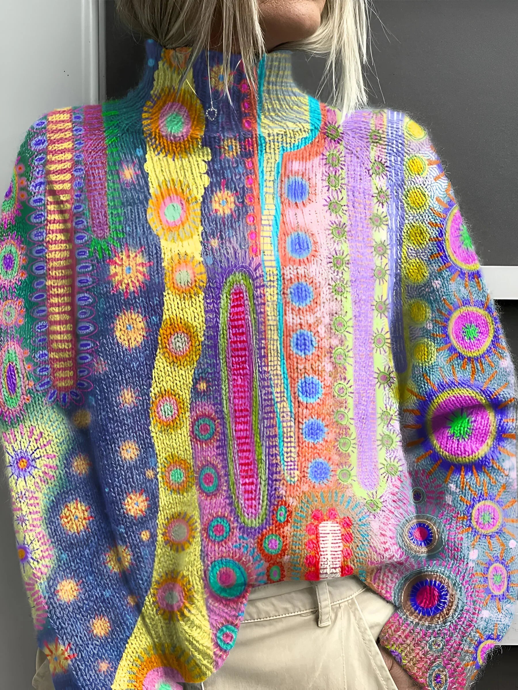 Maëlys | Pull motifs psychédéliques multicolores