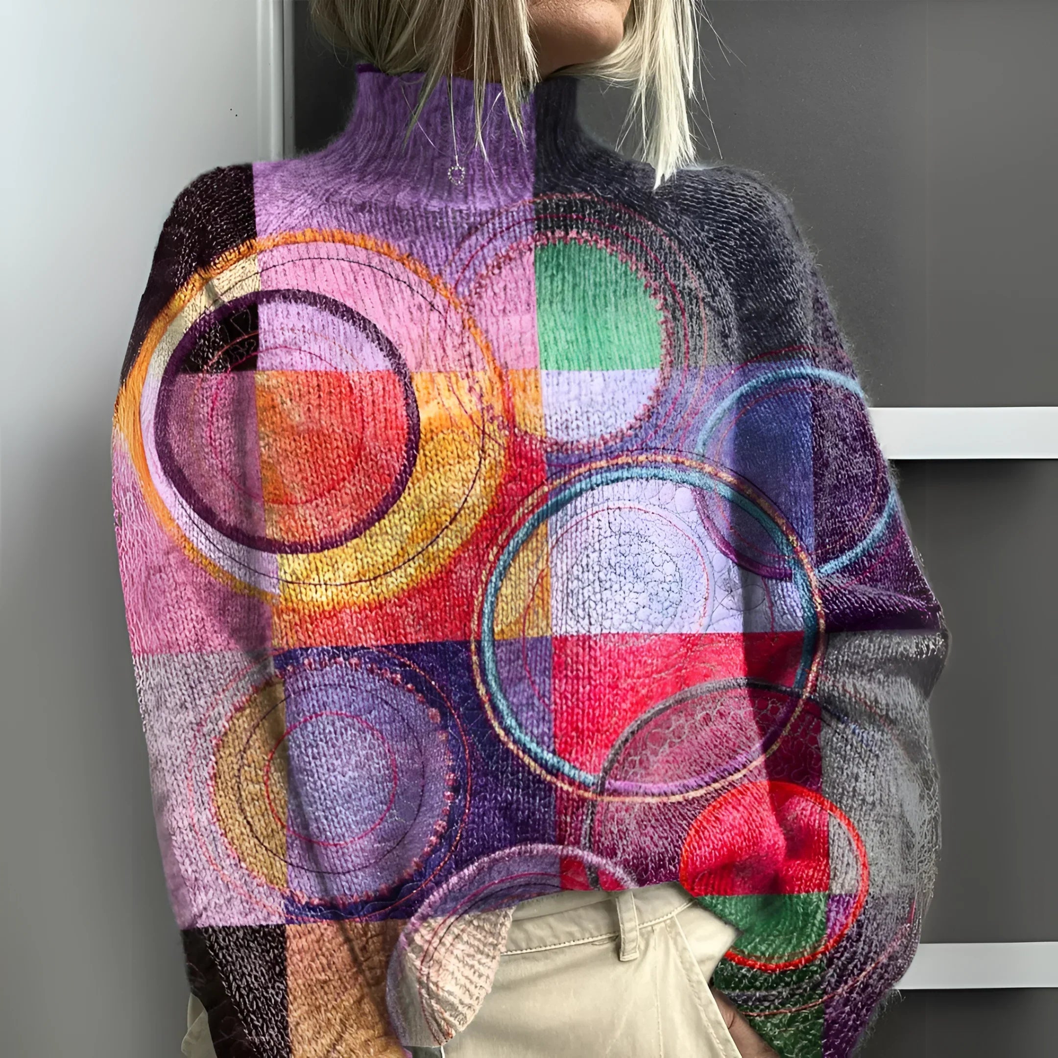 Capucine | Pull motifs cercles colorés