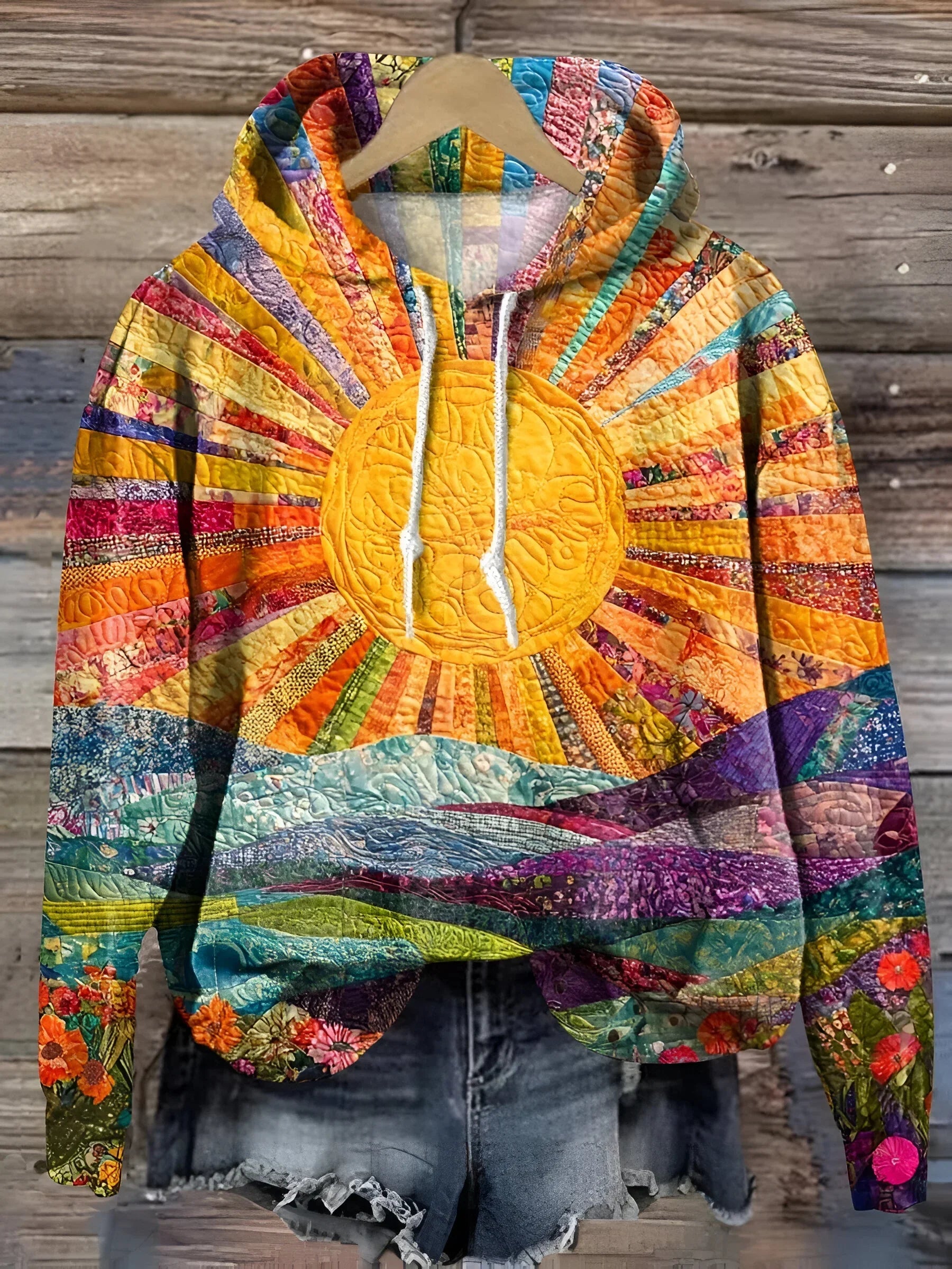 Clara - Sweat à capuche coloré au lever du soleil